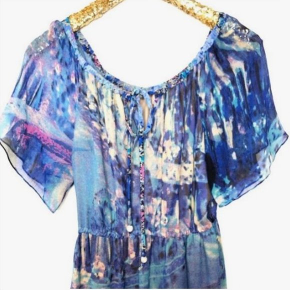 Tracy Reese New York Silk Printed Midi Dress - Picture 6 of 6